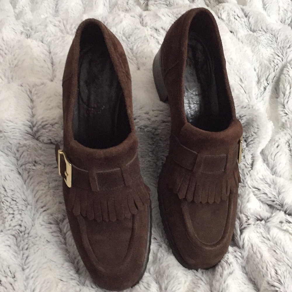 Bruno Magli brown suede loafers